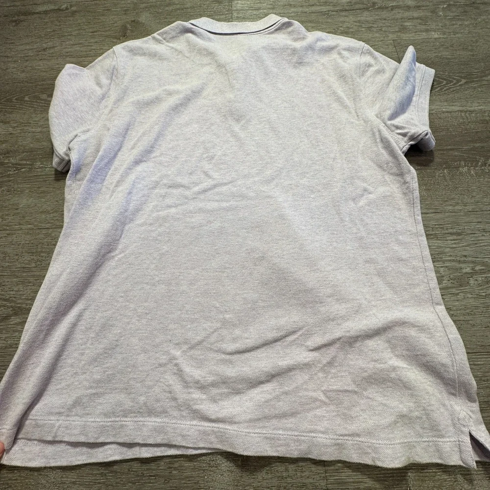 Banana Republic Polo Shirt Mens Large‎ Purple Short Sleeve Pique Organic Cotton